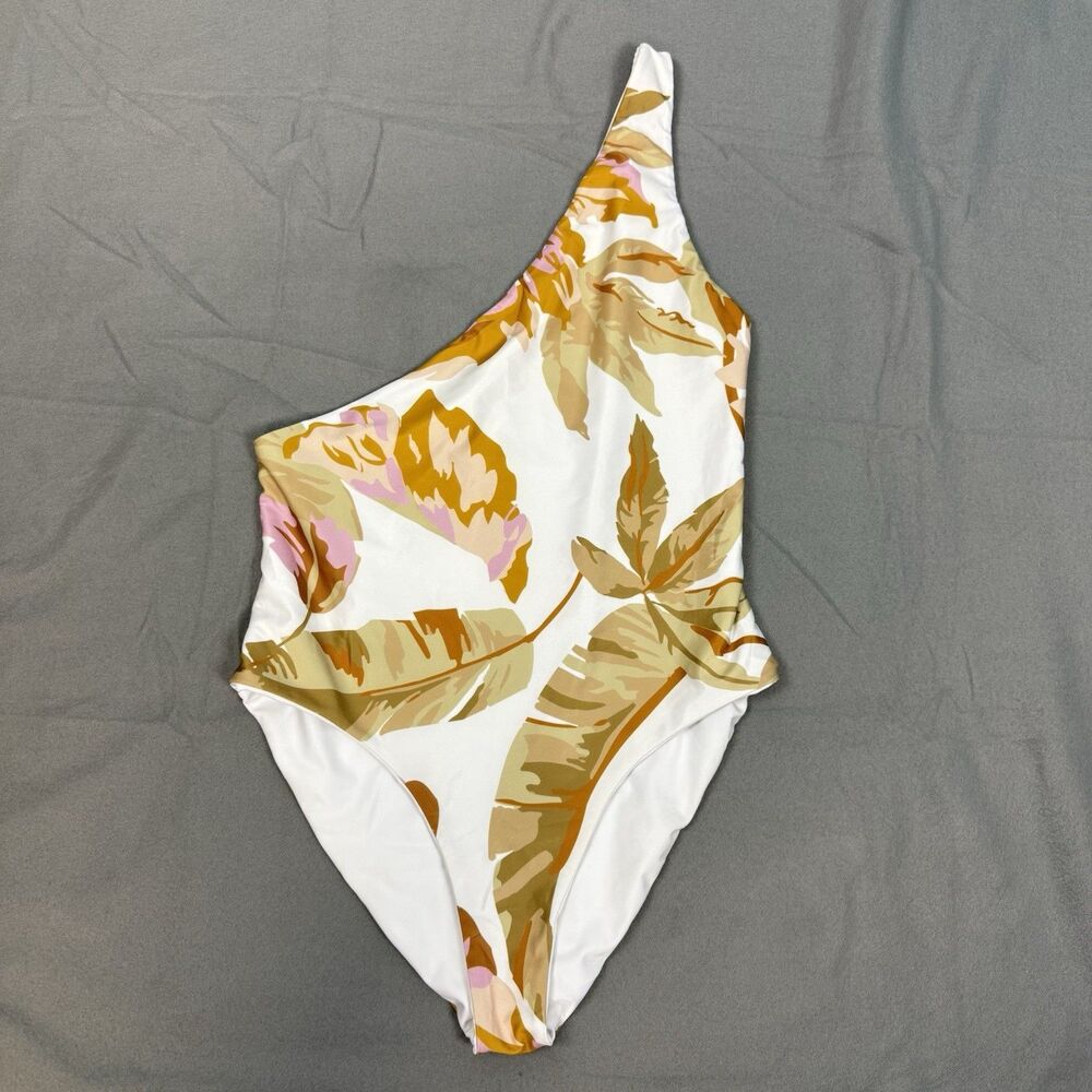 Baiia Bahama Reversible One Shoulder One Piece Swim Bathingsuit Size 16 Tropical